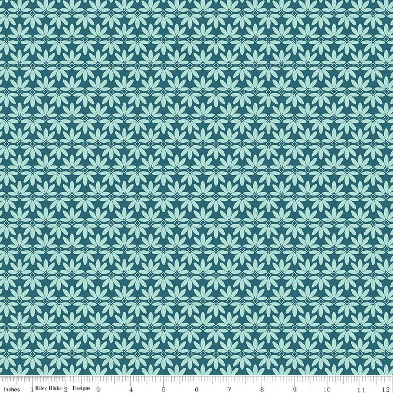 Fabric Riley Blake Colonial Blue Leaves Deco Melody by the Quarter Yard C15145-COLONIAL